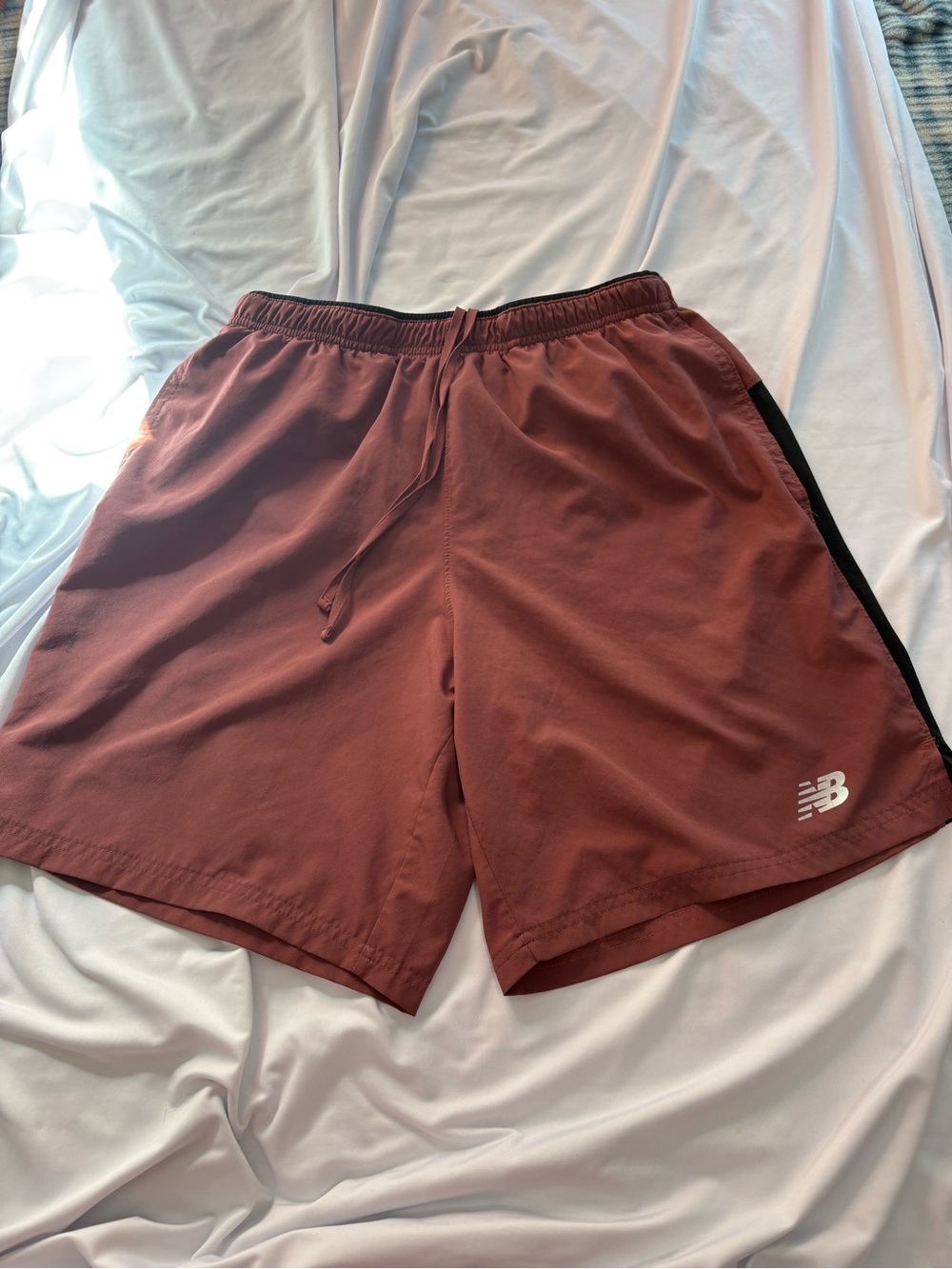 New Balance Men’s Rust Athletic Training Shorts with Black Trim